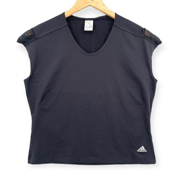 -Adidas Women's Sleeveless Fitted Workout Tee NWOT L - Picture 1 of 7
